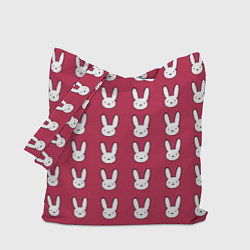 Сумка-шопер Bunny Pattern red, цвет: 3D-принт