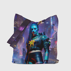 Сумка-шопер Cyberpunk - brave girl - neural network, цвет: 3D-принт