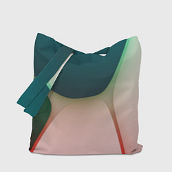Сумка-шопер Абстрактные зелёные и розовые пластины, цвет: 3D-принт
