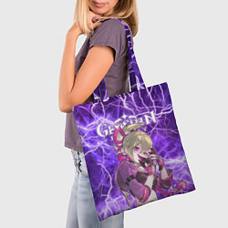 Сумка-шопер Куки Синобу на фоне молний, цвет: 3D-принт — фото 2