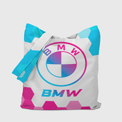 Сумка-шопер BMW neon gradient style, цвет: 3D-принт