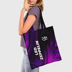 Сумка-шопер Led Zeppelin violet plasma, цвет: 3D-принт — фото 2