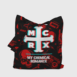 Сумка-шопер My Chemical Romance rock glitch, цвет: 3D-принт