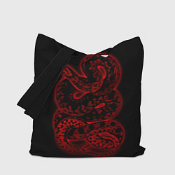 Сумка-шопер Красная неоновая змея, цвет: 3D-принт