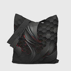 Сумка-шопер Черные абстрактные плиты, цвет: 3D-принт