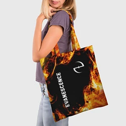 Сумка-шопер Evanescence и пылающий огонь, цвет: 3D-принт — фото 2
