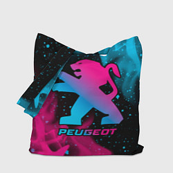 Сумка-шопер Peugeot - neon gradient, цвет: 3D-принт
