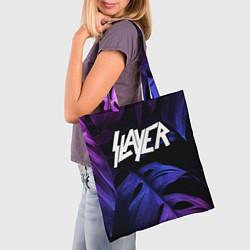 Сумка-шопер Slayer neon monstera, цвет: 3D-принт — фото 2
