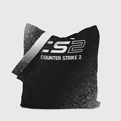Сумка-шопер Counter Strike 2 glitch на темном фоне, цвет: 3D-принт