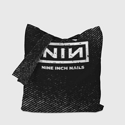 Сумка-шопер Nine Inch Nails с потертостями на темном фоне, цвет: 3D-принт
