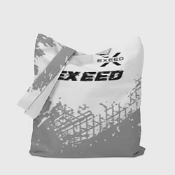 Сумка-шопер Exeed speed на светлом фоне со следами шин: символ, цвет: 3D-принт