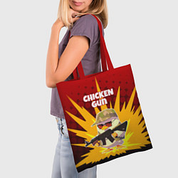 Сумка-шопер Chicken Gun - спецназ, цвет: 3D-принт — фото 2