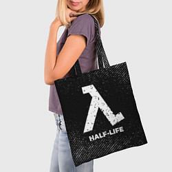 Сумка-шопер Half-Life с потертостями на темном фоне, цвет: 3D-принт — фото 2