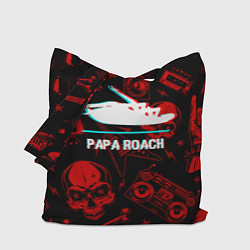 Сумка-шопер Papa Roach rock glitch, цвет: 3D-принт