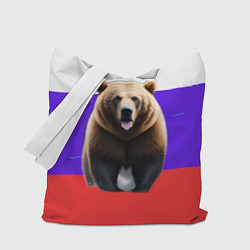 Сумка-шопер Медведь на флаге, цвет: 3D-принт