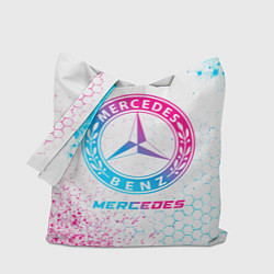 Сумка-шопер Mercedes neon gradient style, цвет: 3D-принт
