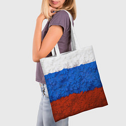 Сумка-шопер Флаг Российской Федерации из цветов, цвет: 3D-принт — фото 2