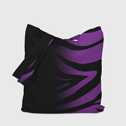 Сумка-шоппер Фиолетовый с черными полосками зебры