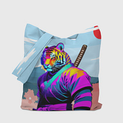 Сумка-шопер Тигр-самурай - Япония, цвет: 3D-принт