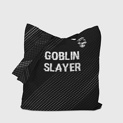 Сумка-шопер Goblin Slayer glitch на темном фоне: символ сверху, цвет: 3D-принт
