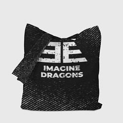 Сумка-шопер Imagine Dragons с потертостями на темном фоне, цвет: 3D-принт