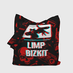 Сумка-шопер Limp Bizkit rock glitch, цвет: 3D-принт