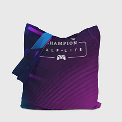Сумка-шопер Half-Life gaming champion: рамка с лого и джойстик, цвет: 3D-принт