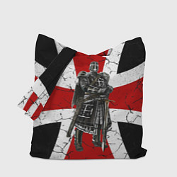 Сумка-шопер Рыцарь на фоне мальтийского креста, цвет: 3D-принт