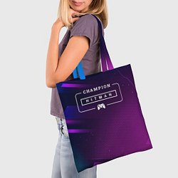 Сумка-шопер Hitman gaming champion: рамка с лого и джойстиком, цвет: 3D-принт — фото 2