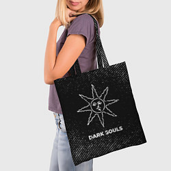 Сумка-шопер Dark Souls с потертостями на темном фоне, цвет: 3D-принт — фото 2