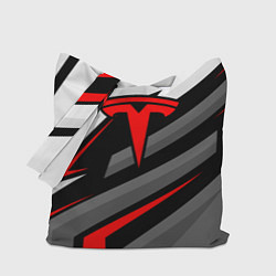 Сумка-шопер Tesla - красная линия, цвет: 3D-принт