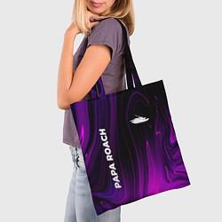 Сумка-шопер Papa Roach violet plasma, цвет: 3D-принт — фото 2