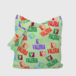 Сумка-шопер Валерия - разноцветный текст, цвет: 3D-принт