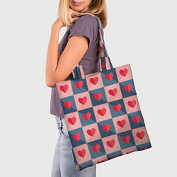 Сумка-шопер Pettern hearts, цвет: 3D-принт — фото 2