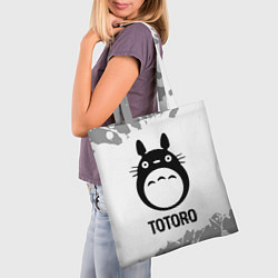 Сумка-шопер Totoro glitch на светлом фоне, цвет: 3D-принт — фото 2