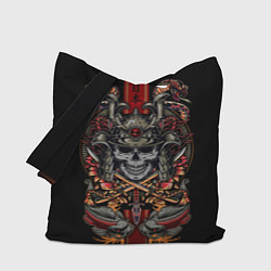 Сумка-шопер Samurai skull, цвет: 3D-принт