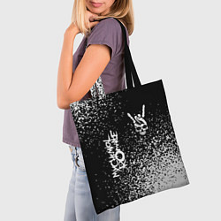 Сумка-шопер My Chemical Romance и рок символ на темном фоне, цвет: 3D-принт — фото 2