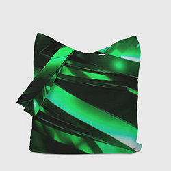 Сумка-шопер Зеленая неоновая абстракция, цвет: 3D-принт