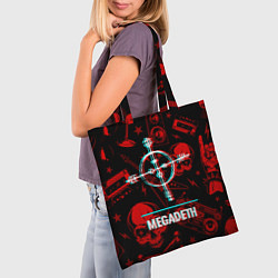 Сумка-шопер Megadeth rock glitch, цвет: 3D-принт — фото 2