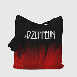 Сумка-шопер Led Zeppelin red plasma, цвет: 3D-принт
