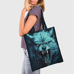 Сумка-шопер Синий волк арт, цвет: 3D-принт — фото 2