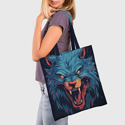 Сумка-шопер Art blue wolf, цвет: 3D-принт — фото 2