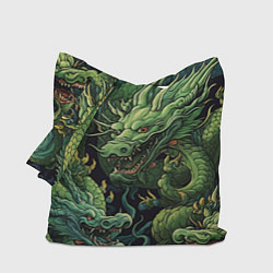 Сумка-шоппер Зеленые драконы: арт нейросети