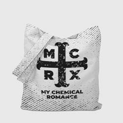 Сумка-шопер My Chemical Romance с потертостями на светлом фоне, цвет: 3D-принт