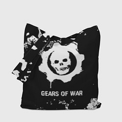 Сумка-шопер Gears of War glitch на темном фоне, цвет: 3D-принт