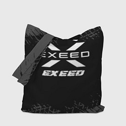 Сумка-шопер Exeed speed на темном фоне со следами шин, цвет: 3D-принт