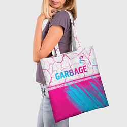 Сумка-шопер Garbage neon gradient style: символ сверху, цвет: 3D-принт — фото 2