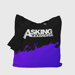 Сумка-шопер Asking Alexandria purple grunge, цвет: 3D-принт