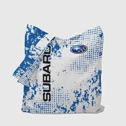 Сумка-шопер Subaru blue logo, цвет: 3D-принт