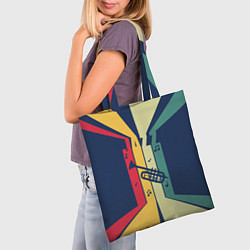 Сумка-шопер Труба в разноцветных полосах Jazz music, цвет: 3D-принт — фото 2